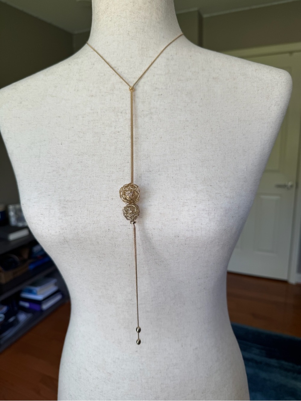 14th & Union Elegant Gold Long Lariat Necklace and Earrings set - Picture 6 of 12